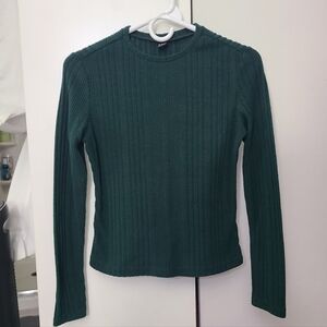 SHEIN Dark Green Ribbed Top